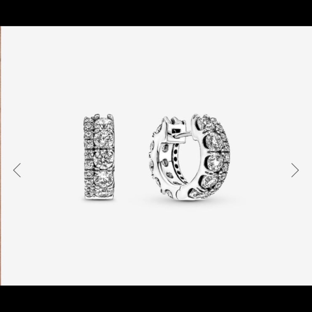 Double Band Pavé Hoop EarringsSterling silver from Pandora